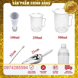Bộ 6 món dụng cụ pha chế - ca đong định lượng 100ml-250ml-500ml