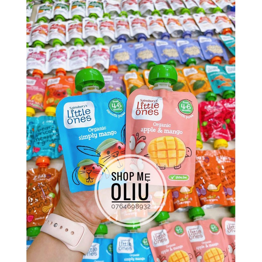 Trái cây hoa quả nghiền hữu cơ Little Ones cho bé  từ 4 tháng của Anh
