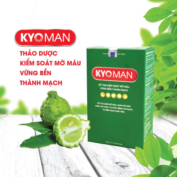 KYOMAN [Hộp 30 viên] - Dành Cho Người Mỡ Máu Cao, Gan Nhiễm Mỡ, Ngừa Bệnh Tim Mạch [fremo, faz]