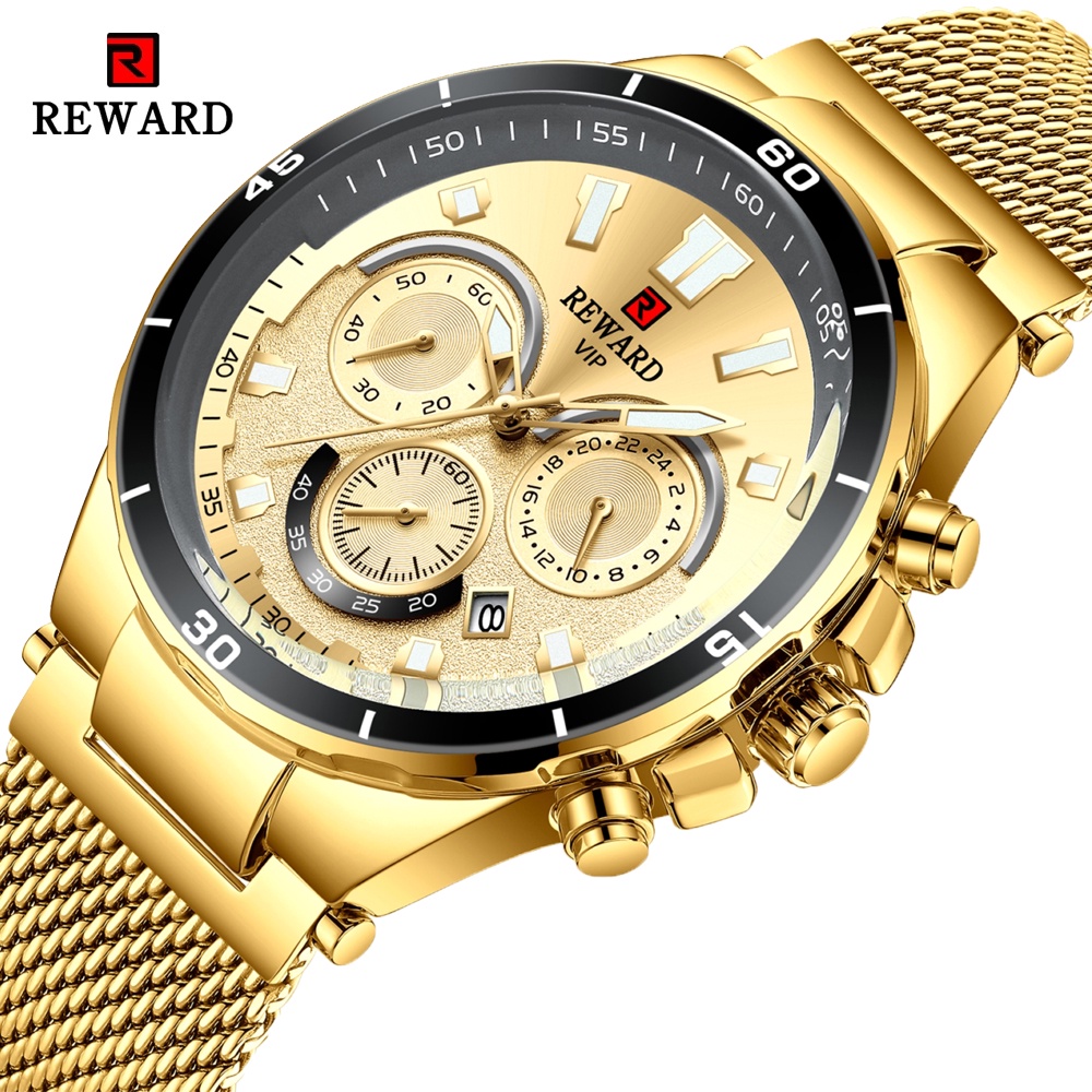 Đồng Hồ Đeo Tay Thể Thao Chronograph Mặt Thép Toàn Diện Phát Quang Phong Cách Doanh Nhân Cho Nam