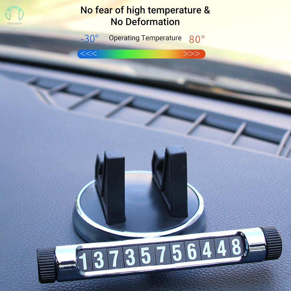 Luminous Temporary Stop Sign Universal Mobile Phone Car Number Holder 360° Rotation Moving Car Parking Number Plate Card