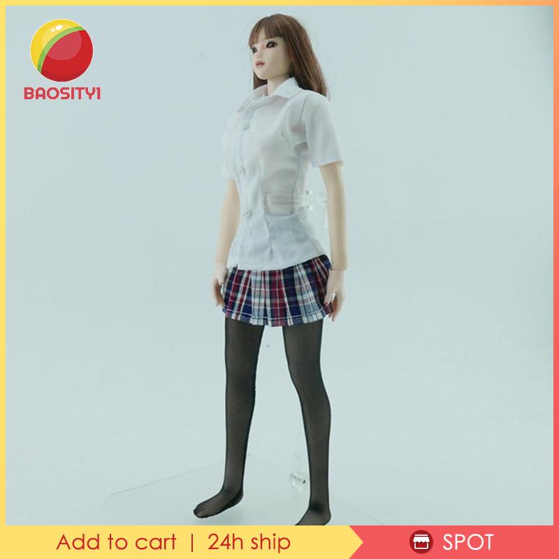 [Baosity1] Áo Sơ Mi Trắng Tay Ngắn Cho Mô Hình Nữ 12 &quot;Tỷ Lệ 1 / 6