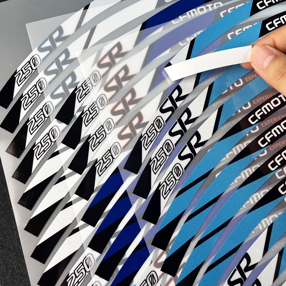 Set 16 Miếng Dán Phản Quang 17 inch Chống Thấm Nước Trang Trí Vành Bánh Xe Mô Tô CFMOTO 250SR