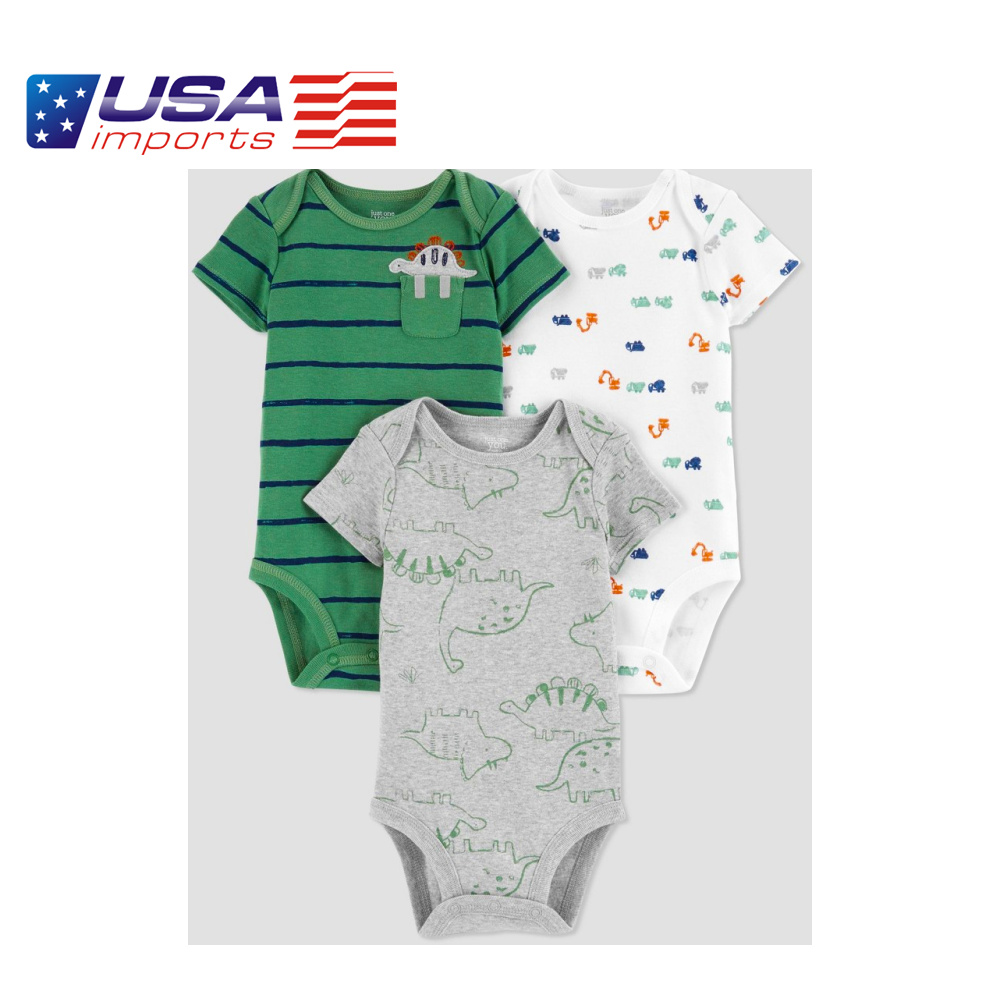 Set 3 bodysuit tay ngắn túi khủng long Just One You Auth Từ Mỹ (206-05-7804)