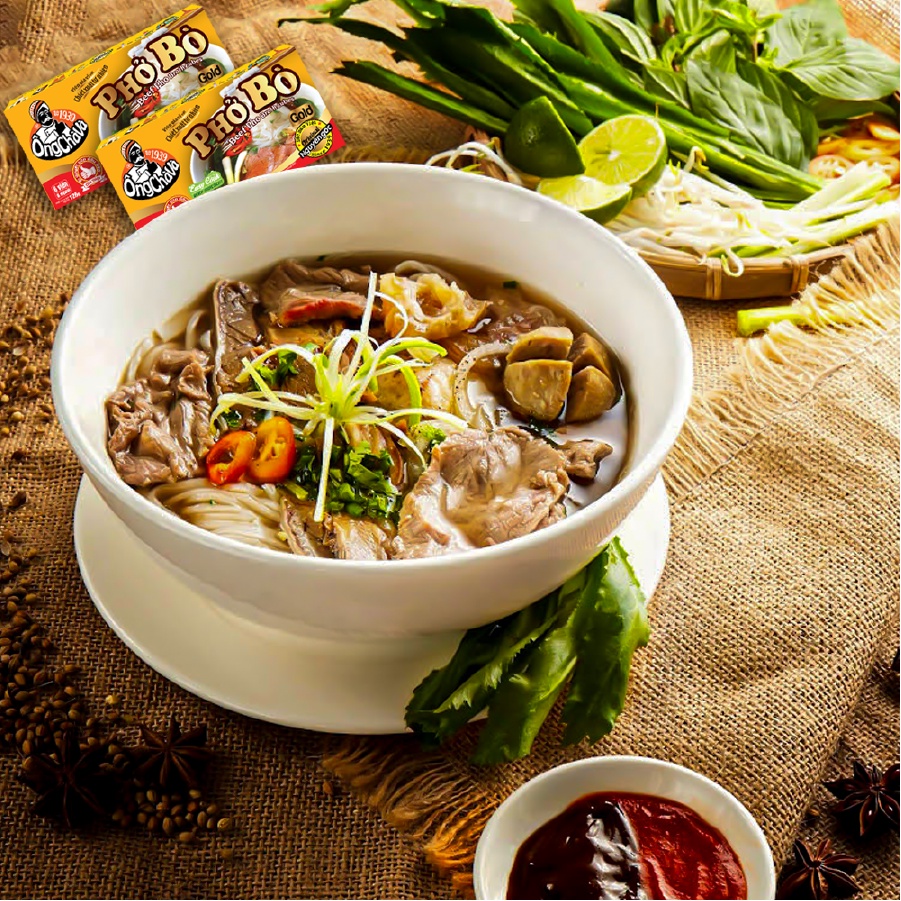 Thùng Viên Gia Vị Phở Bò Gold 126gram Ông Chà Và (4 lốc/80hộp/thùng, 126gram/hộp) Siêu Tiết Kiệm Và Tiện Lợi Cho Quán Ăn