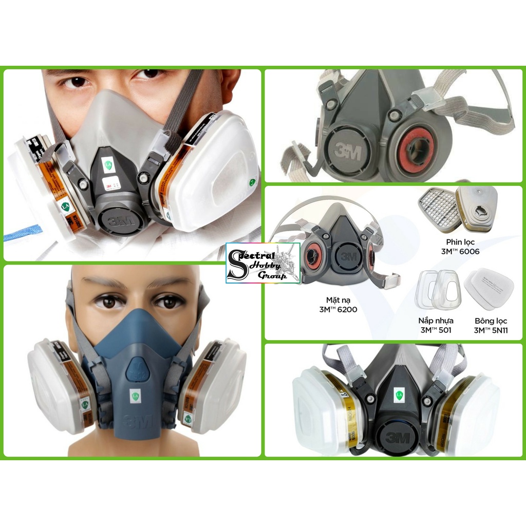 Mặt nạ phòng độc 3M 6200 7502 6001 6006 2097 &amp; phụ kiện các loại