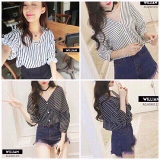 Sale chuẩn sơ mi cổ v xinh 🌿🌵 xuất khẩu hàng chọn