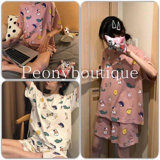 Áo thun nữ 🌸 set bộ cộc tay icon zoo siêu hot 🌸