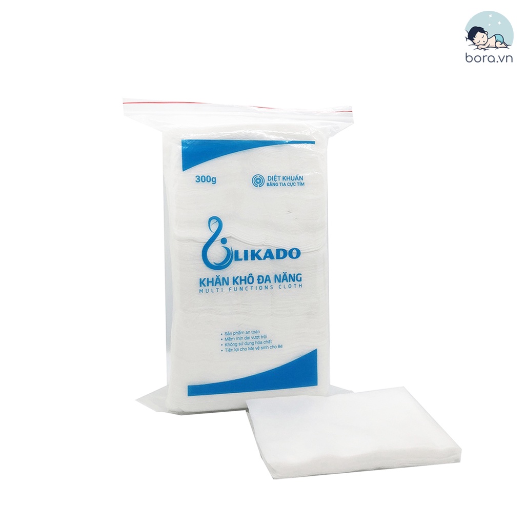 Khăn khô đa năng Likado cao cấp 300g, mềm mịn, an toàn cho bé, 270 tờ, 14x20cm