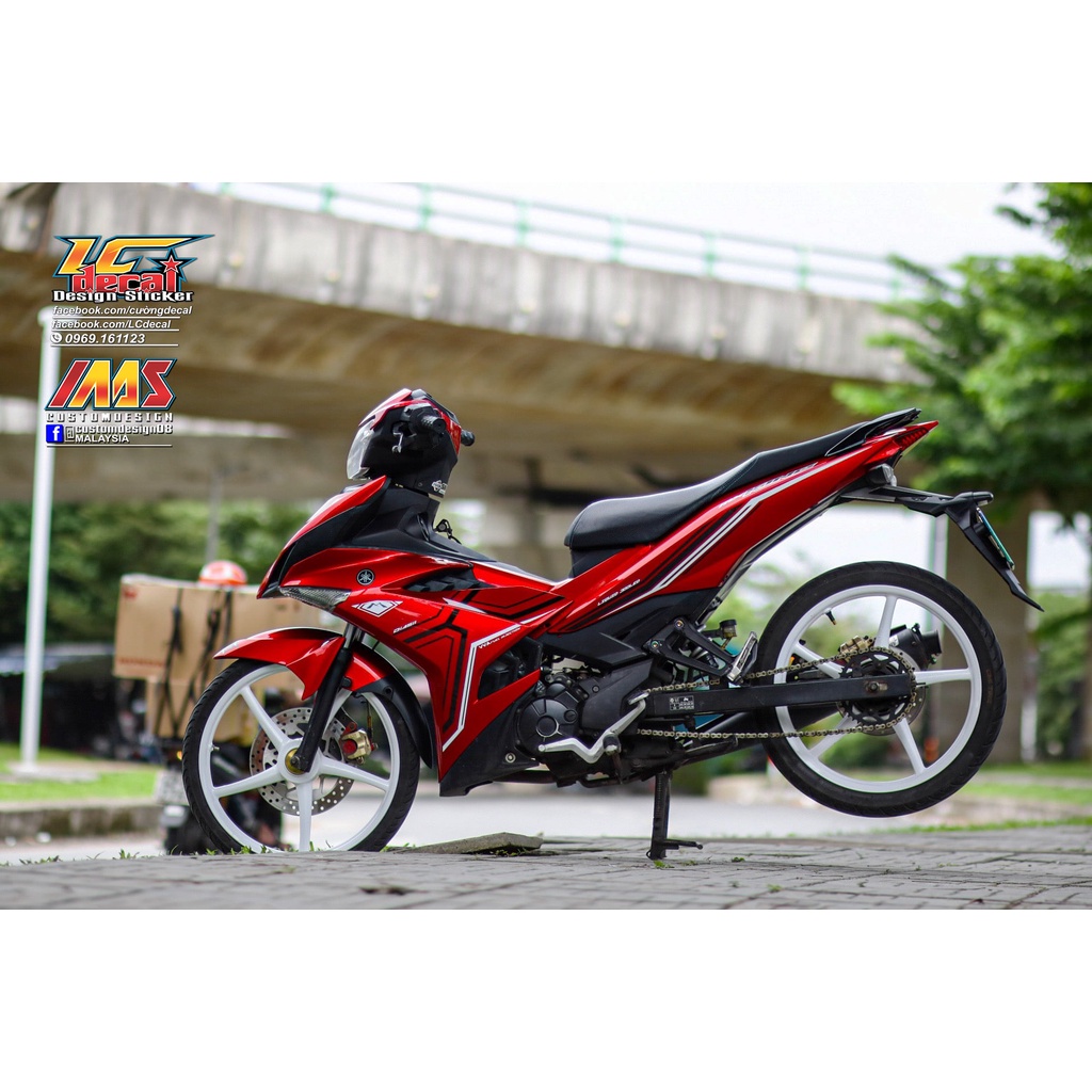 Tem rời Exciter 150 đỏ chỉ đen trắng, tem 3 lớp cáo cấp