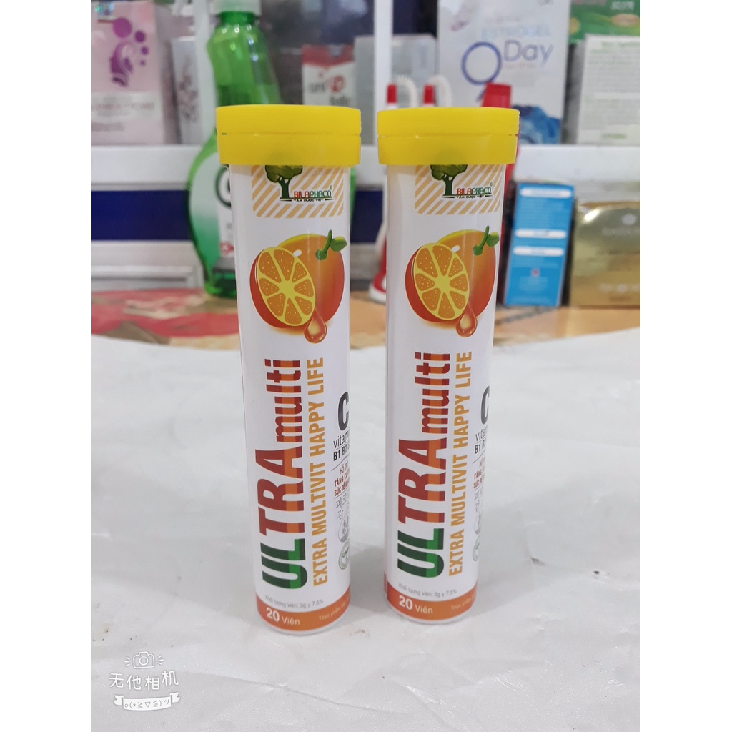 Vitamin C sủi ULTRAMULTI, giúp bồi bổ cơ thể, hỗ trợ tăng cường sức đề kháng, giảm mệt mỏi, suy nhược, chán ăn