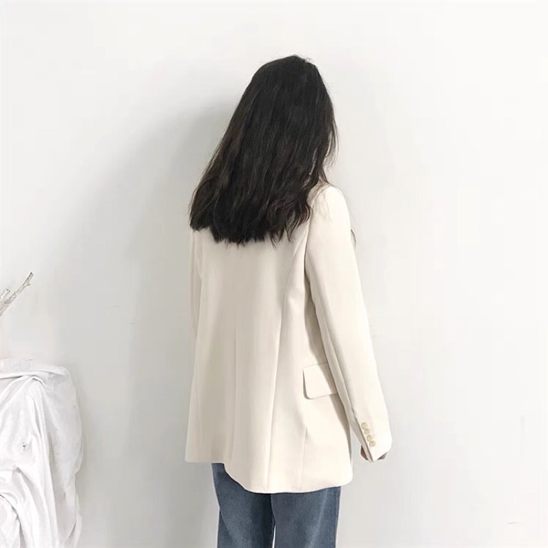 Siêu phẩm áo Blazer màu trắng kem chất đẹp