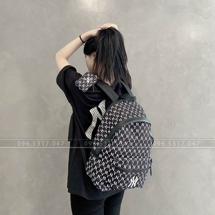 Balo NY MLB Họa Tiết Monogram In Chìm NY, Hàng Xuất Đầy Đủ Tem, Phong Cách Trẻ Trung Năng Động
