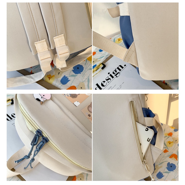 Balo YADOU màu tương phản sức chứa lớn thời trang dễ thương cho bé gái học sinh