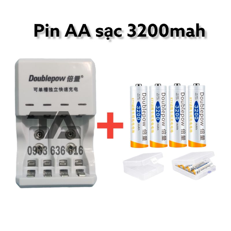 Pin Sạc AA 3200mah dung lượng cao hàng chính hãng Doublepow