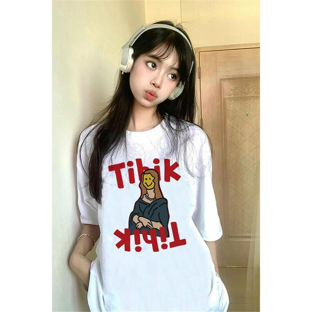 SELVZE Áo Thun Cotton Tay Ngắn Dáng Rộng In Họa Tiết Vui Nhộn Phong Cách Vintage