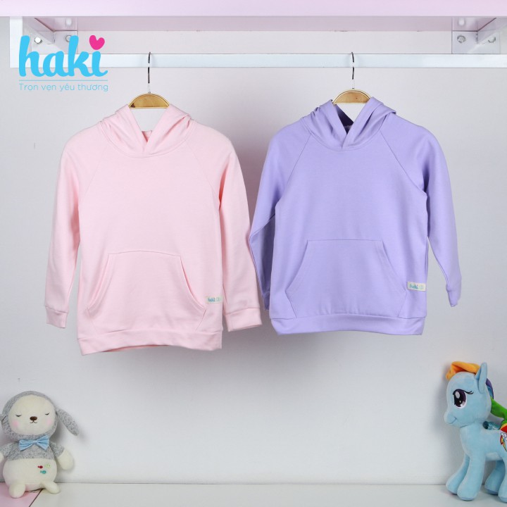 Áo hoodie nỉ da dá bé gái - hồng HAKI