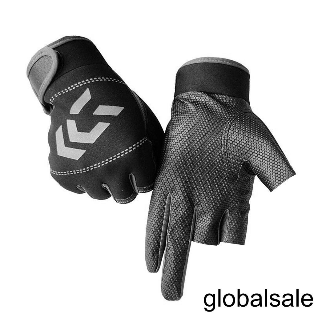 [Global] Fishing Gloves Ice Silk Adults Angling Mittens Non-slip Portable Sports Gloves for Outdoor