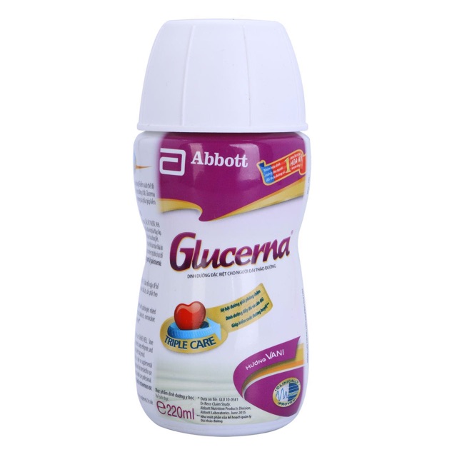 Sữa nước tiểu đường Glucerna - 220ml DÀNH CHO NGƯỜI ĐÁI THÁO ĐƯỜNG