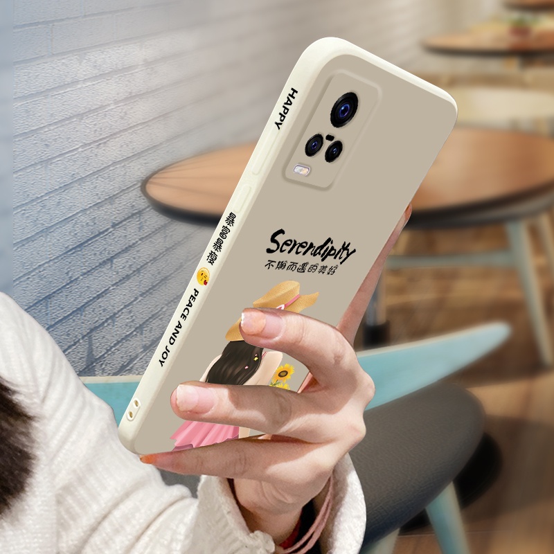 Ốp Điện Thoại Silicon Mềm Hình Nhân Vật Hoạt Hình Có Dây Đeo Cho vivo V23E 5G V21 5G V20 V20PRO V20SE