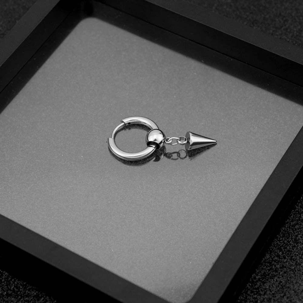 JARRED Khuyên Tai Tròn Bằng Thép Không Gỉ Mặt Bóng Kim Loại Thời Trang Cho Nam