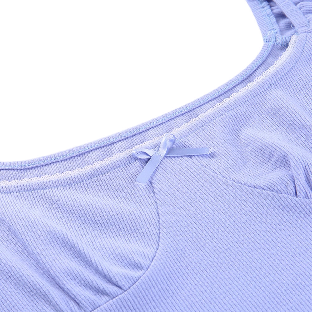 Áo Nữ Tay Ngắn Cổ Vuông Phối Nơ Thời Trang | BigBuy360 - bigbuy360.vn