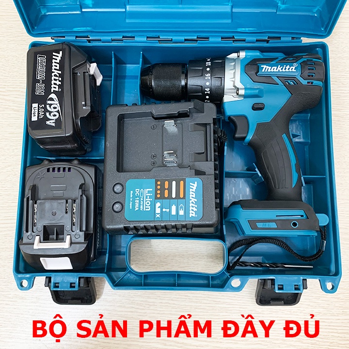 Máy khoan pin MAKITA 199V - 3 chức năng - Khoan tường,gỗ, sắt, kim loại, vít