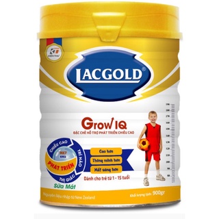 Sữa bột hỗ trợ phát triển chiều cao & trí não lacgold grow iq 900gr