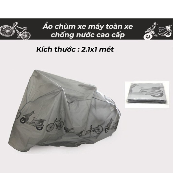 Áo trùm xe máy xe đạp toàn xe chống nước chống bụi cao cấp - bạt phủ xe đạp xe máy