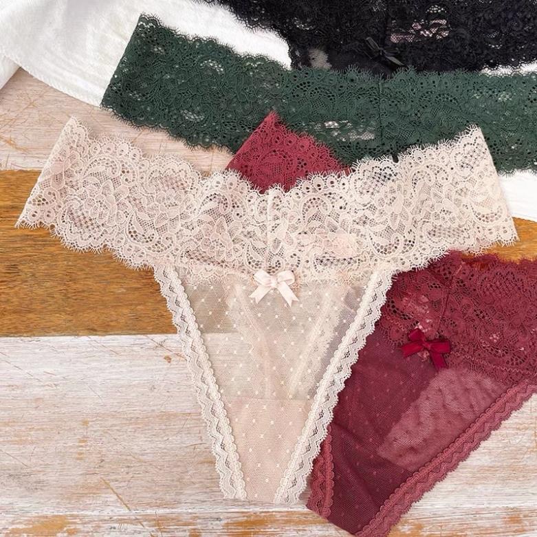💗 Quần Lót Nữ Wannale Lọt Khe Ren Siêu Sexy Chữ Y Màu Pastel Mềm Mịn Thoải Mái 8009 💗