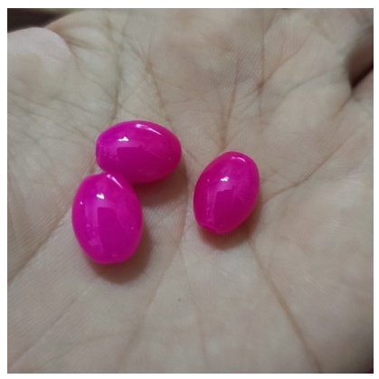 1 viên lu thống size 8x12mm đá thuỷ tinh bóng đẹp màu hồng sen