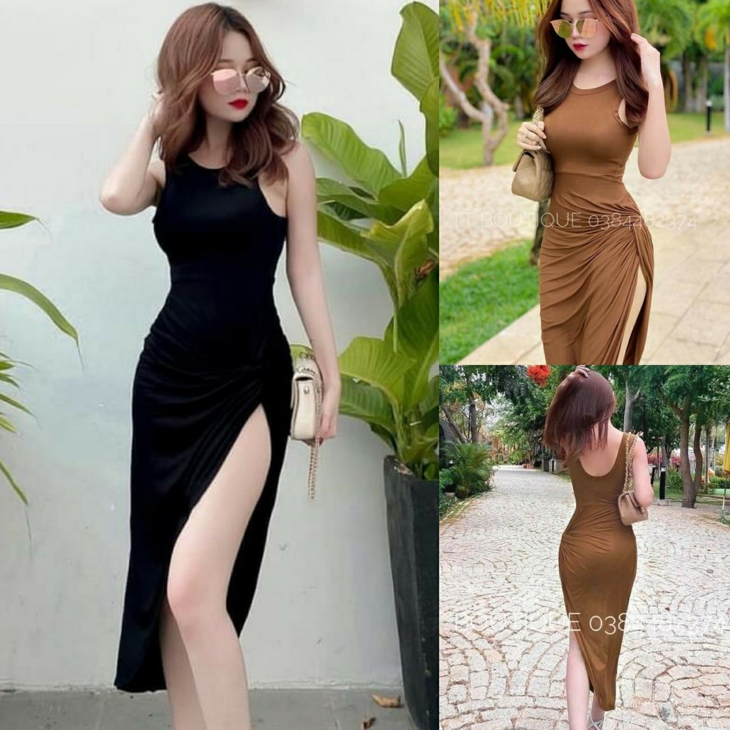 [MẪU MỚI] Đầm Body Sát Nách Xoắn Xẻ Đùi Thun Borip Thích Hợp Mặc Đi Tiệc Đi Làm Đi Chơi Phù Hợp Với Mọi Phong Cách | BigBuy360 - bigbuy360.vn