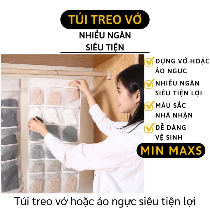 Túi Đựng Đồ Lót - Túi Treo Đồ Lót, Vớ Nhiều Ô Tiết Kiệm Không Gian Tủ 6652 [MINMAXS]
