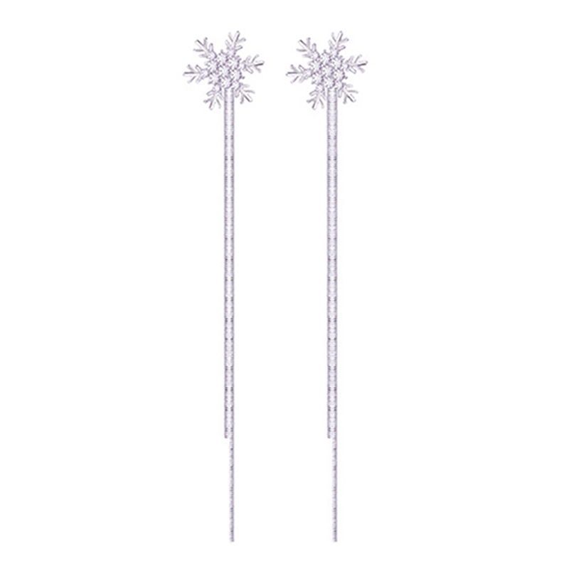 Fashion Snowflake Tassels Earrings Elegant Earring Wedding Party Crystal CZ Earring Jewelry