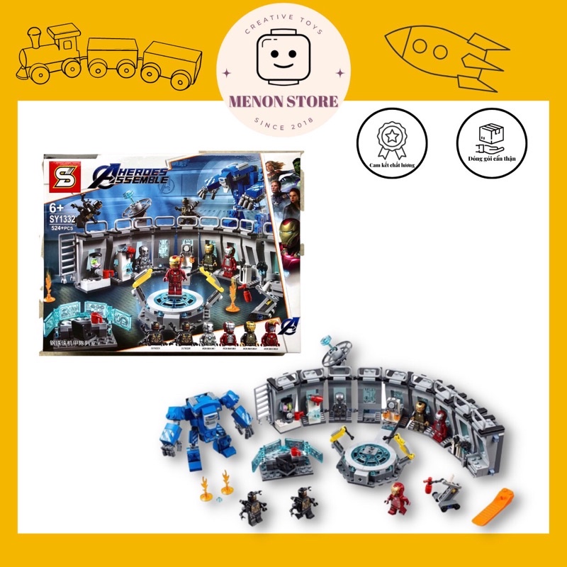 4017 1332 Phòng thí nghiệm của Người sắt Lab Iron Man - Đồ chơi lắp ráp xếp hình thông minh