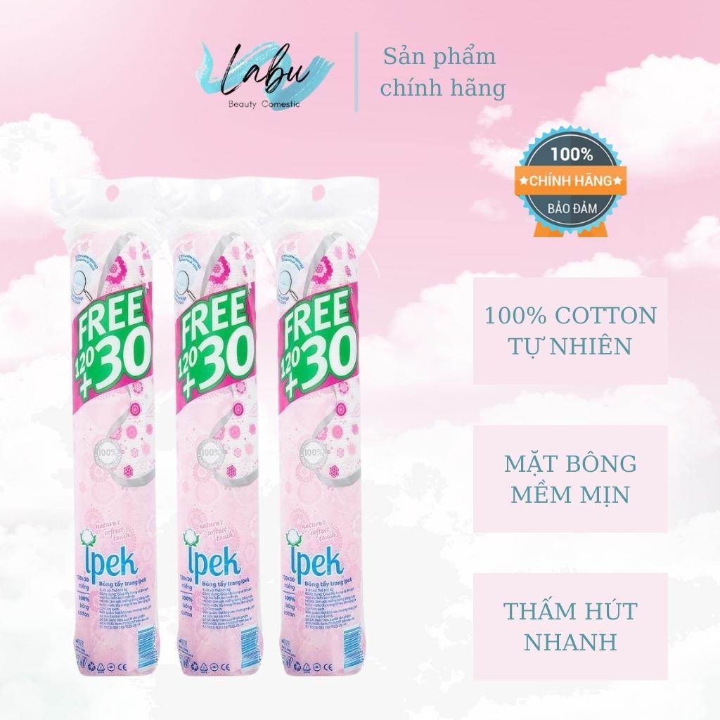 Bông Tẩy Trang Ipek 130 Miếng Thổ Nhĩ Kỳ, Bông Tẩy Trang Cotton Pads Ipek 150 80 130 miếng, Labu Beauty