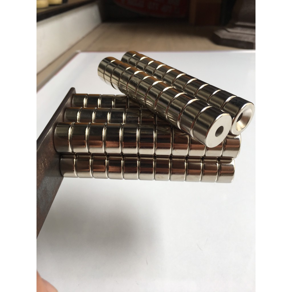 Nam Châm Hít Bi Siêu Mạnh - Nam Châm Gắn Bi Ná Cao Su Ø20x10mm Lỗ M6