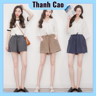Quần short đùi nữ ống rộng - Quần Đùi Đũi Cạp Chun
