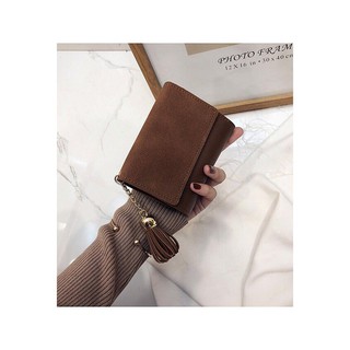 Ví ngắn mini gắn tua rua siêu dễ thương