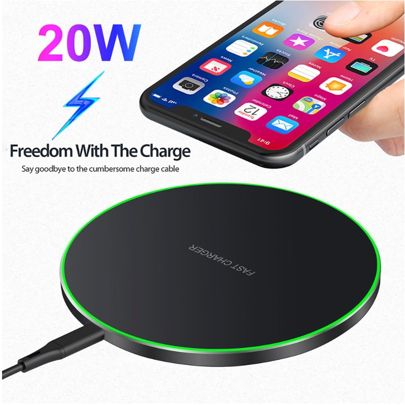 The new disc wireless charger 20W fast charge is suitable for Apple 12 mobile phone wireless charging matte type