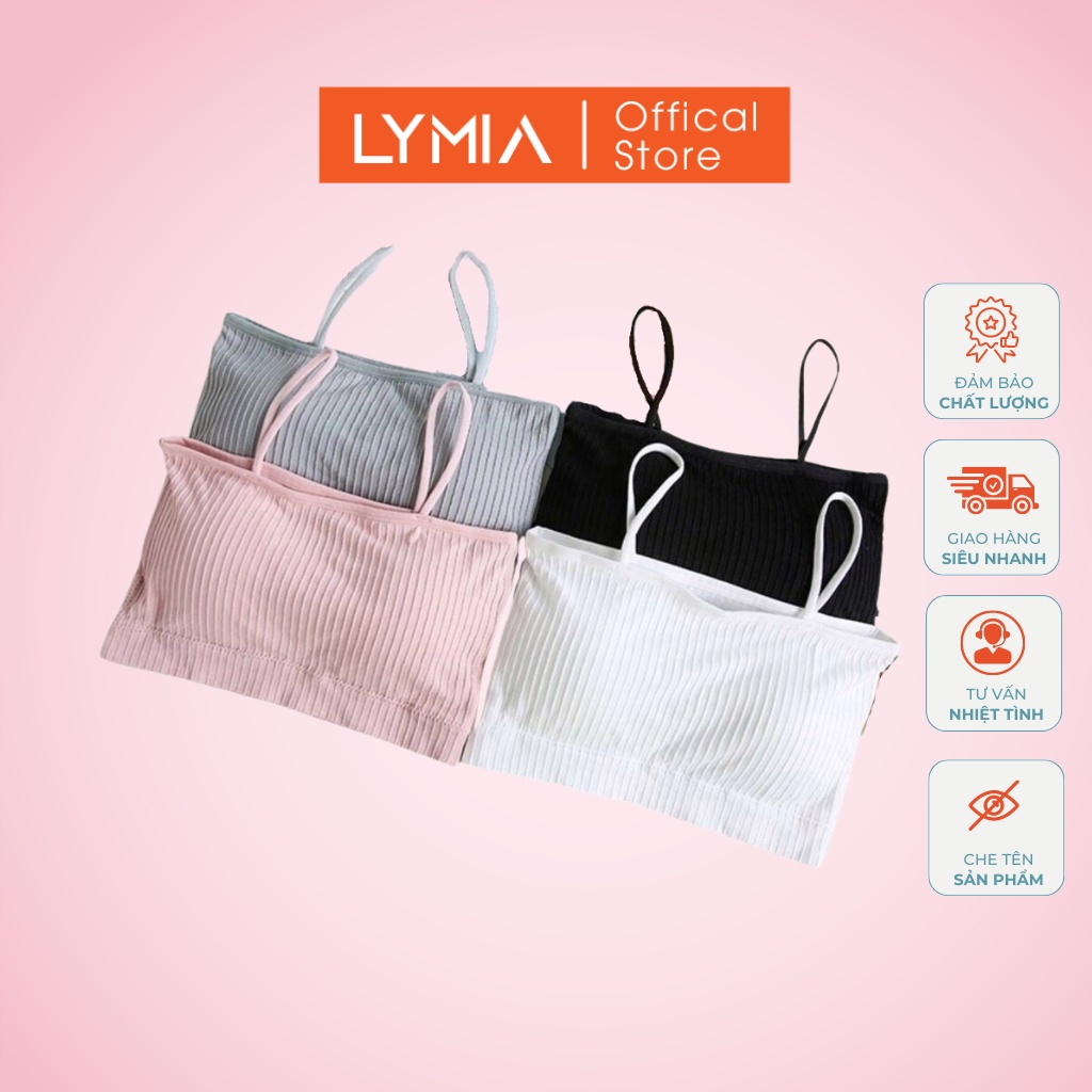 Áo bra nữ quây hai dây ngang LYMIA  chất conton tăm siêu đẹp BR09