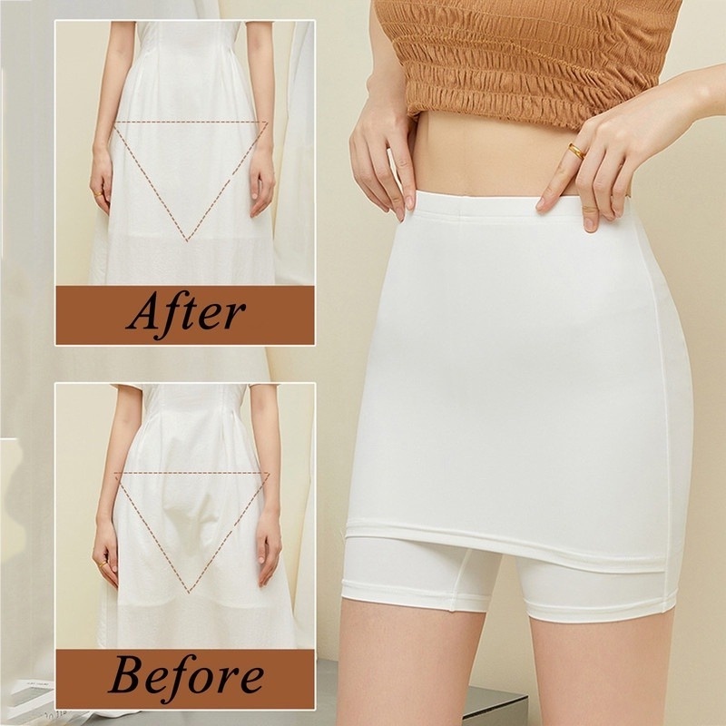 Quần Lót Boxer Ngắn Lưng Cao Bằng Lụa Mát Hai Lớp Thời Trang Mùa Hè Cho Nữ