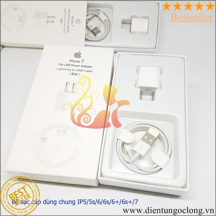Bộ Cóc Và Cáp Sạc Iphone Chui Lightning Chuẩn Linh Kiện