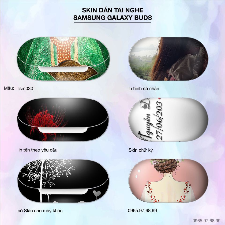 Skin dán tai nghe Samsung Galaxy Buds in hình Mẫu Đệ Nhị Nhạc Phủ - Mẫu Thượng Ngàn - lsm030