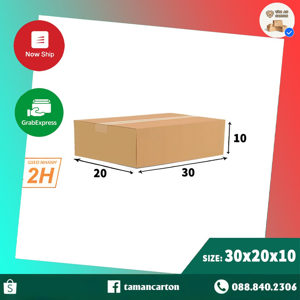 Hộp carton 30x20x10
