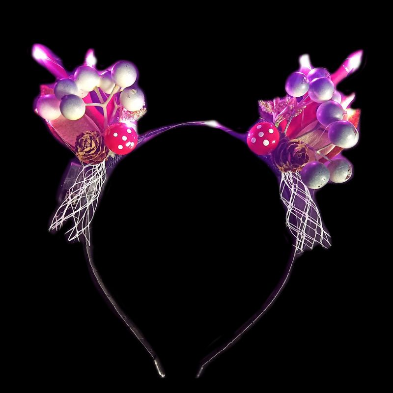 Băng Đô Cài Tóc Hình Sừng Tuần Lộc Giáng Sinh Đính Hoa Và Quả Mọng Xinh Xắn Cho Cô Dâu