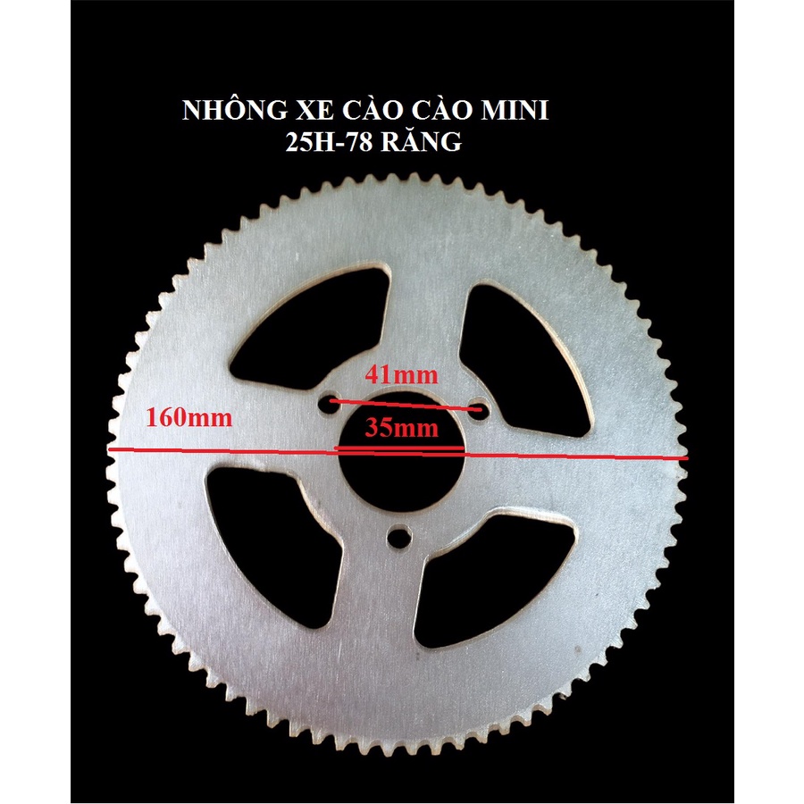 NHÔNG ĐĨA SAU XE CÀO CÀO ĐIỆN 25H 78 RĂNG