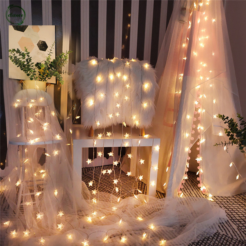Dây Đèn Led Trang Trí Hình Ngôi Sao Lấp Lánh