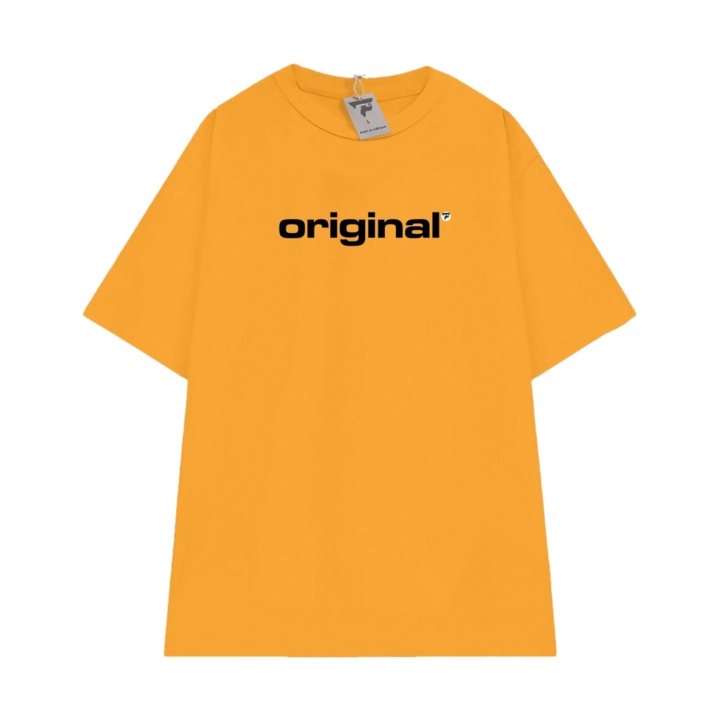 Áo thun unisex basic nam nữ tee form rộng in chữ ORIGINAL vải mềm mát FPLUS FP113