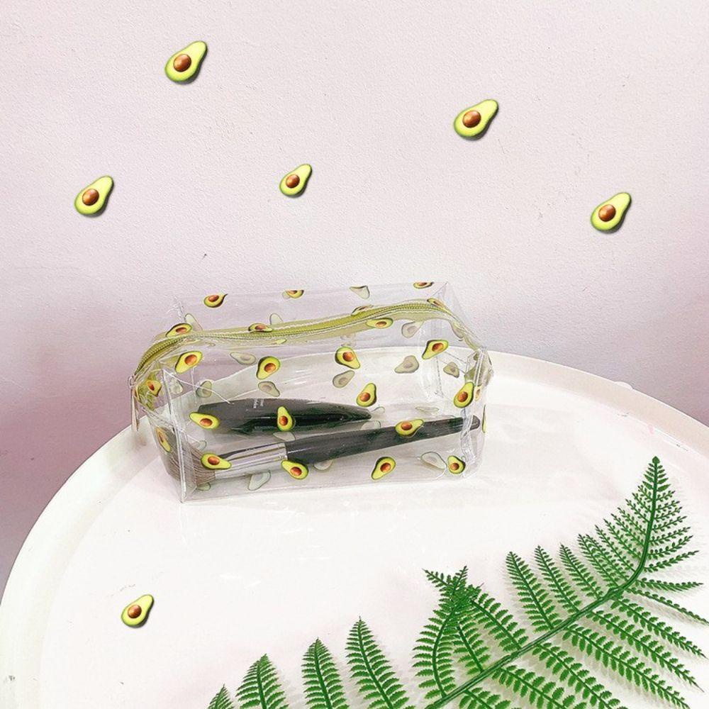 Túi Đựng Đồ Trang Điểm Trong Suốt Sức Chứa Lớn Họa Tiết Trái Cây Hoạt Hình